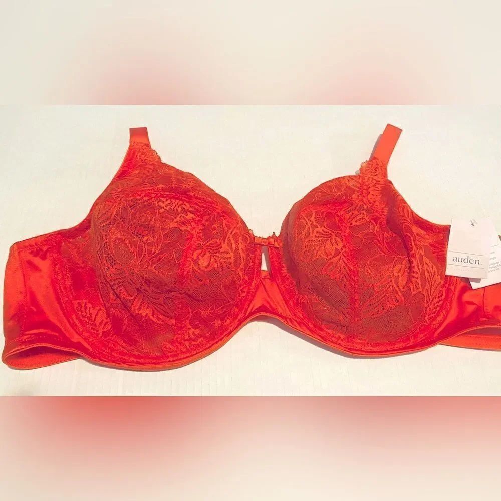 🛍️Auden unlined Full Coverage Balconnet Underwire Bra Lace Accent Size 44DD🔥